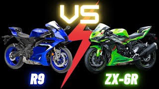 Yamaha R9 vs Kawasaki ZX6R - New Vs Old School SuperSports Showdown