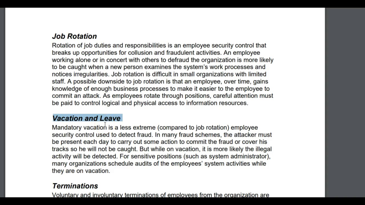 Physical and Personnel Security
