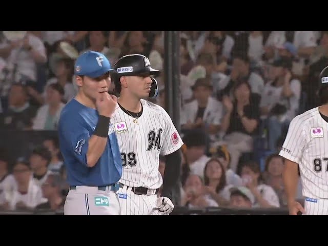 【5回裏】4番の仕事を果たす!! マリーンズ・ソト センターへのタイムリーヒット!!  2024年8月20日 千葉ロッテマリーンズ 対 北海道日本ハムファイターズ