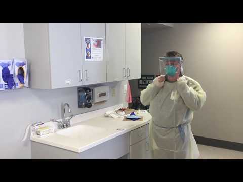 Donning with Face Shield