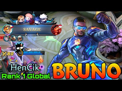 SAVAGE!! Monster No.1 Bruno! -  Top 1 Global Bruno by HenCik. - Mobile Legends