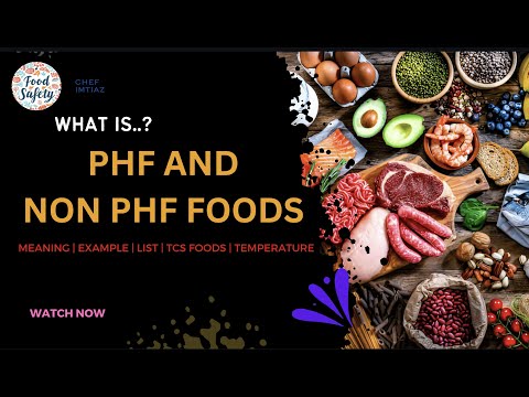 What is a potentially hazardous food and Non PHF food example with list | Youtube Video | Meaning