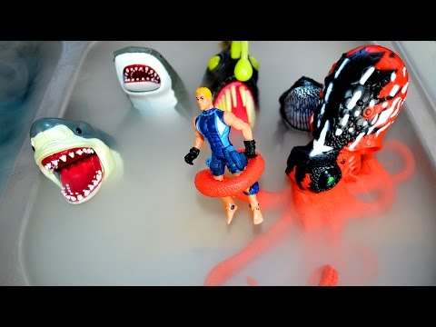 Rescue Mission In the Fog with Shark Attack Megalodon - Learn Sea Animals