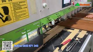 Vận hành Máy khoan ngang, tra keo đóng chốt gỗ tự động