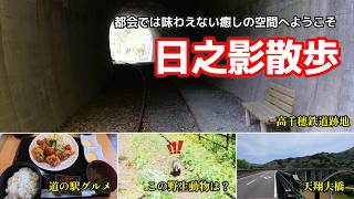 【宮崎県日之影町観光】この野生動物は何？　高千穂鉄道廃線散策コース　道の駅グルメ　天翔大橋　鉄道　散歩