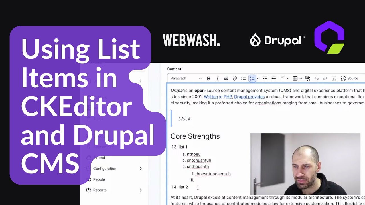 Using List Items in CKEditor and Drupal CMS