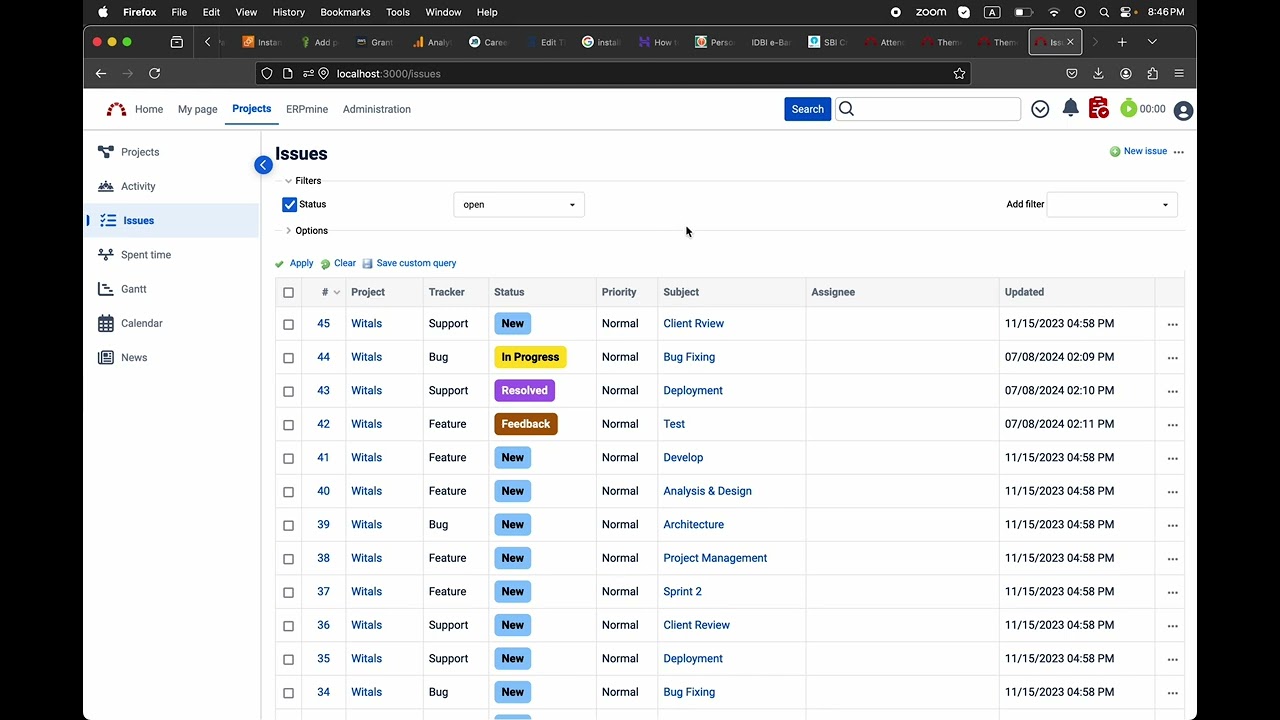 Sidebar White Theme for Redmine