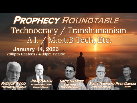 2026 01 14 Prophecy Roundtable Technocracy Transhumanism MotB Wood Townsend Gillette Garcia Haller