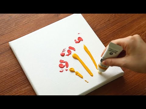Easy Flowers Acrylic Painting Techniques for Beginners with Palette Knife 36｜Basic Tutorial