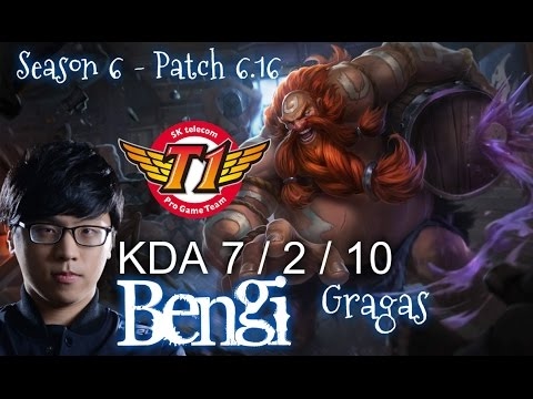 SKT T1 Bengi GRAGAS vs GRAVES Jungle - Patch 6.16 KR Ranked | League of Legends