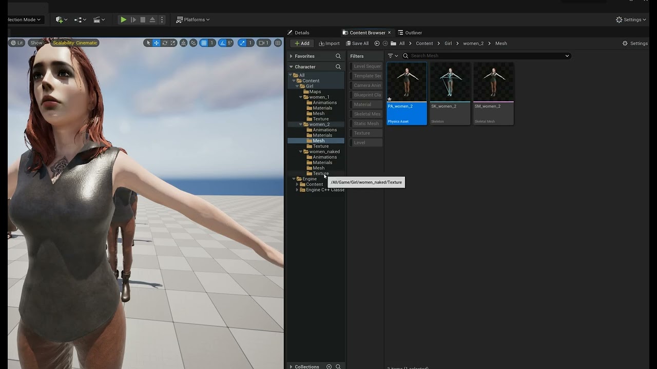 Personagem 3D - Garota Nua Modelo 3D