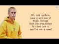 JUSTIN BIEBER - Sorry Lyrics