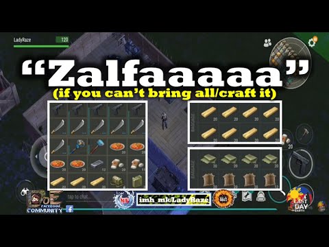 "Zalfaaaaa" using  tanning rack to block | CRAFTING MACHETES - Last Day On Earth: Survival