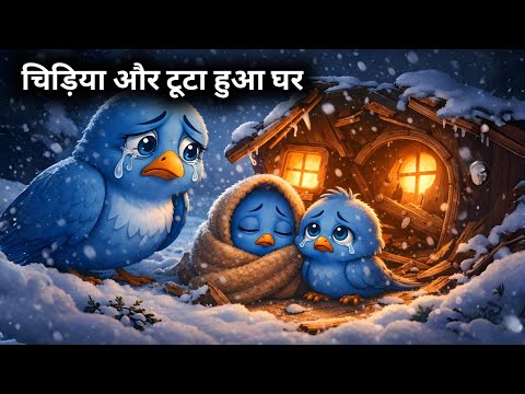 चिड़िया और टूटा हुआ घर | Chidiya Ka Kahani | Chidiya ka Cartoon | Chidiya Kauwa Kahaniya | cartoon
