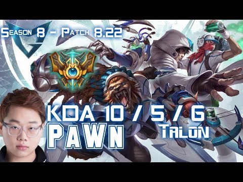 Pawn TALON vs IRELIA Mid - Patch 8.22 KR Ranked