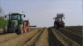 preview picture of video 'Fendt 820 & MX135 Seedbed Preparation for Potatoes - 2011'