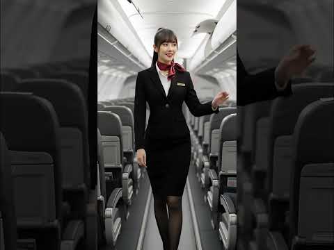 飛行機の中のCA