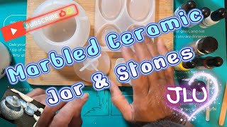 Resin Project - Let's Marble a Ceramic Tea Jar & Calming Stones🪨🦋🤗
