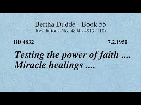BD 4832 - TESTING THE POWER OF FAITH .... MIRACLE HEALINGS ....