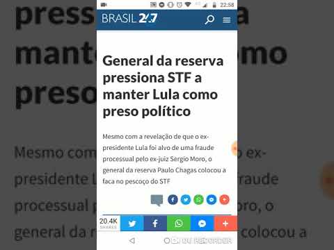 Brasil 247: general da reserva pressiona STF a manter Lula como preso político [Fake News]