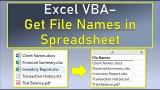 Excel VBA Get File Names in Spreadsheet