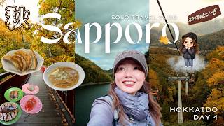 HOKKAIDO SOLO VLOG DAY 4 in Sapporo 🍁💛 | Best autumn leaves, Best Sushi, Ramen, Gyoza... 🤤