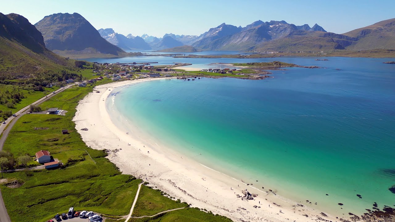 Take in Ramberg Beach from above, revealing its natural beauty.