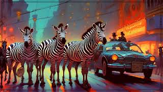 Zebras Crossing the Street - Scooter