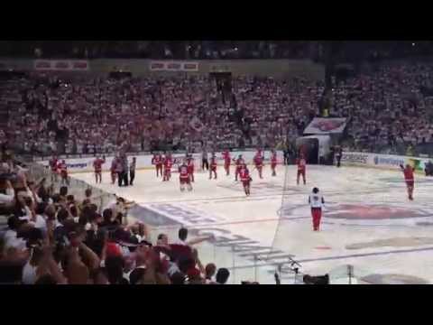 KHL Final, Game 6 - HC Lev Praha 5:4p Metallurg Magnitogorsk - Gól Nathan Oystrick a děkovačka