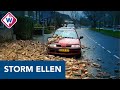 Storm Ellen blaast gevel uit flatgebouw