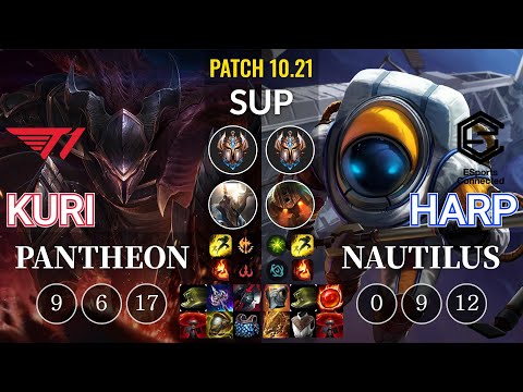 T1 Kuri Pantheon vs ESC Harp Nautilus Sup - KR Patch 10.21