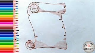 Awesome Scroll | How To Draw A Scroll or Parchment step by step | simple and easy