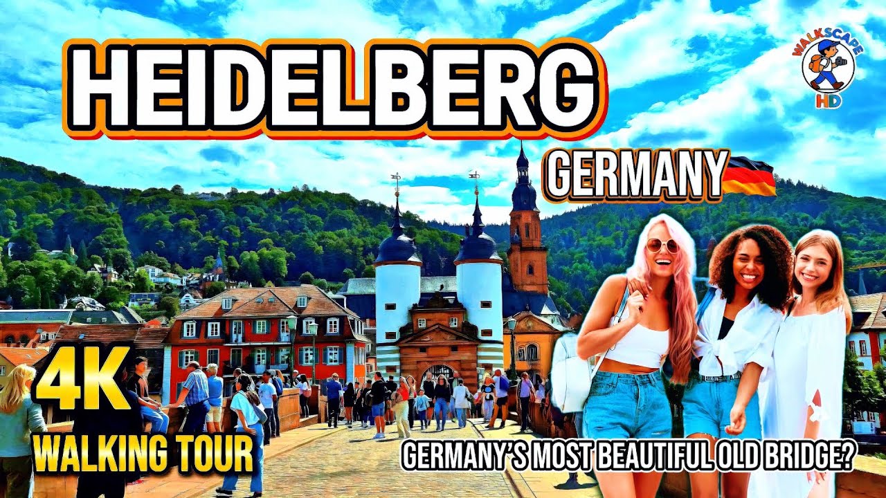 Immersive street-level walking tour through Heidelberg Old Town, France, showcasing authentic urban landscapes, local architecture, and the vibrant atmosphere of the city's neighborhoods