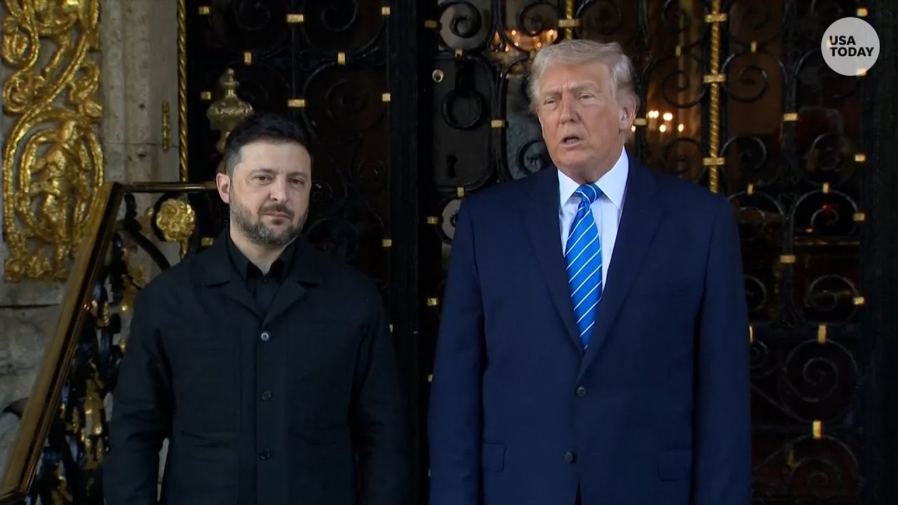 Zelenskyy meets Trump in Florida for Ukraine peace talks after Russian attacks