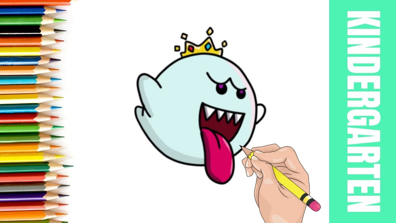 How To Draw King Boo From Mario for Kids