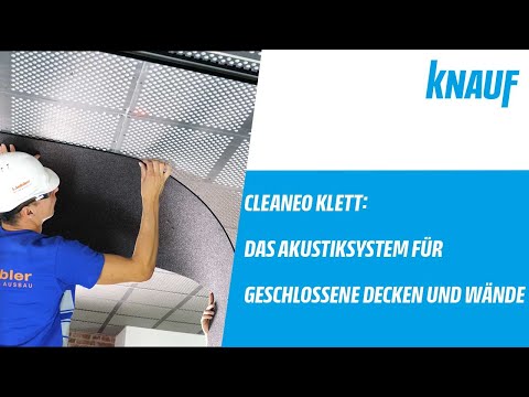 Knauf Cleaneo Klett: Akustiksystem für geschlossene Decken und Wände