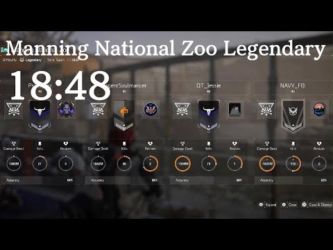 The Division 2 Speedrun - Manning National Zoo Legendary 18m48s - TU20.1