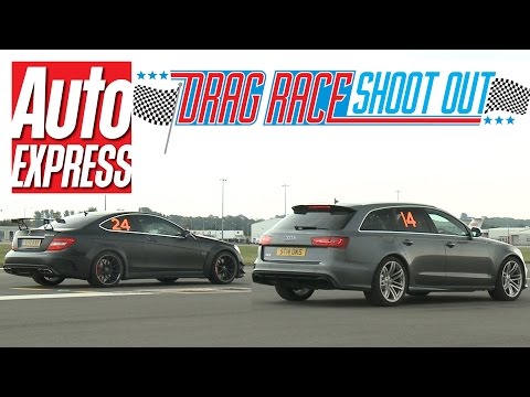 Audi RS6 vs Mercedes C63 AMG Black Series - Drag Race Shoot-out