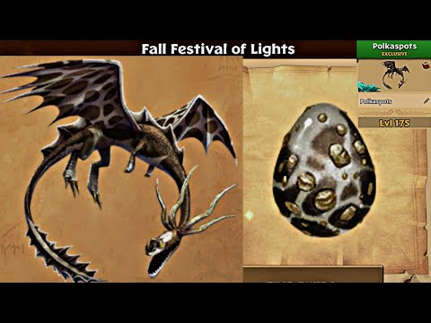 FALL FESTIVAL OF LIGHTS DRAGON "POLKASPOTS" Max Level 175 Titan Mode - Dragons: Rise of Berk