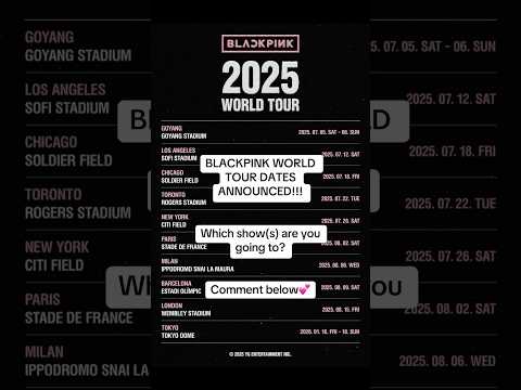 BLACKPINK 2025 World Tour Dates 💕#kpop #blackpink #blink #jennie #lisa #rosé #jisoo #shorts #short