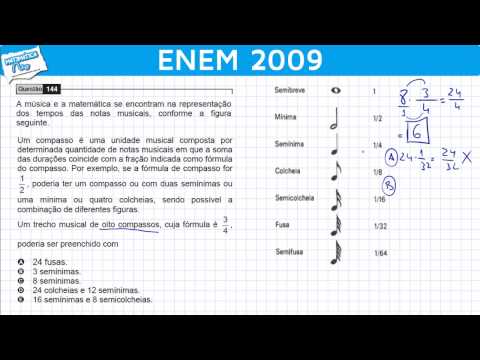 ENEM 2009 Mathematics #9 - Music, Mathematics and Operations with Fractions