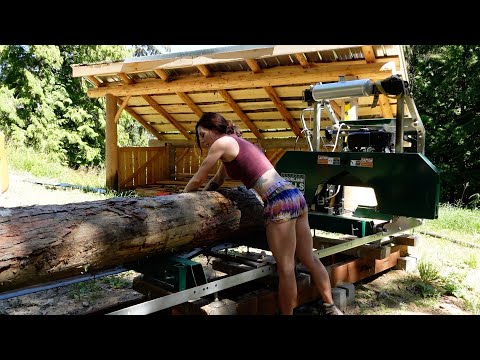 It is HOT at MichyMilling Inc. | Milling more lumber to build my tiny cabin.