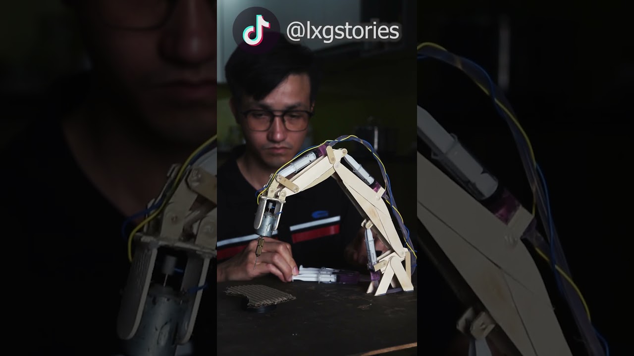 ドリル機構＋油圧ショベルアーム vs 段ボール　#実験 #diy #asmr #満足感