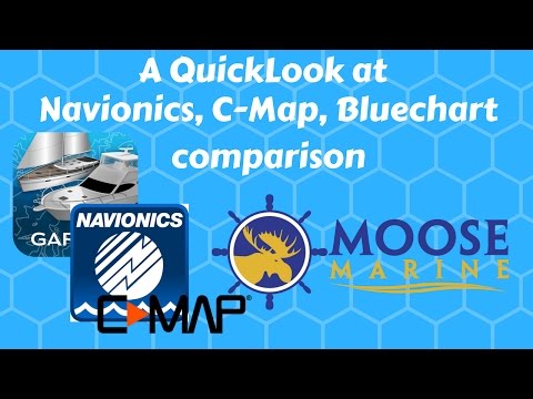 Navionics, c-map,  Garmin marine map comparison