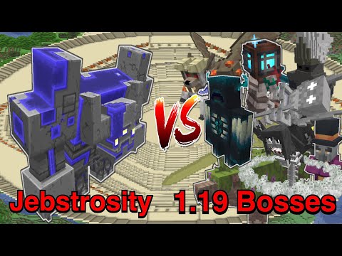 100 Hundred Plus - Minecraft |Mobs Battle| Jebstrosity (Crimson Steve's more mobs) VS 1.19 Bosses