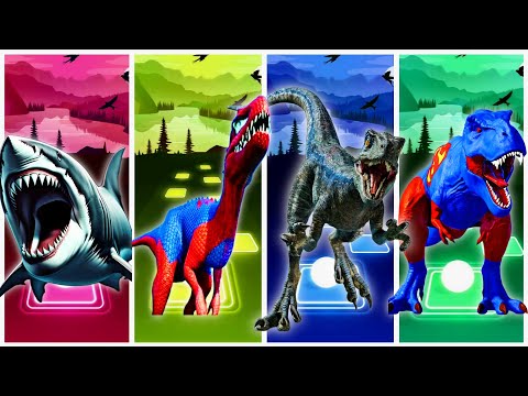 Megalodon VS Spiderman Trix VS Jurassic World #330 #coffindance #tileshop