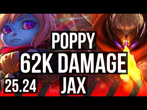 POPPY vs JAX (TOP) | 62K damage, Good KDA: 15/2/11 | KR Diamond | 25.24
