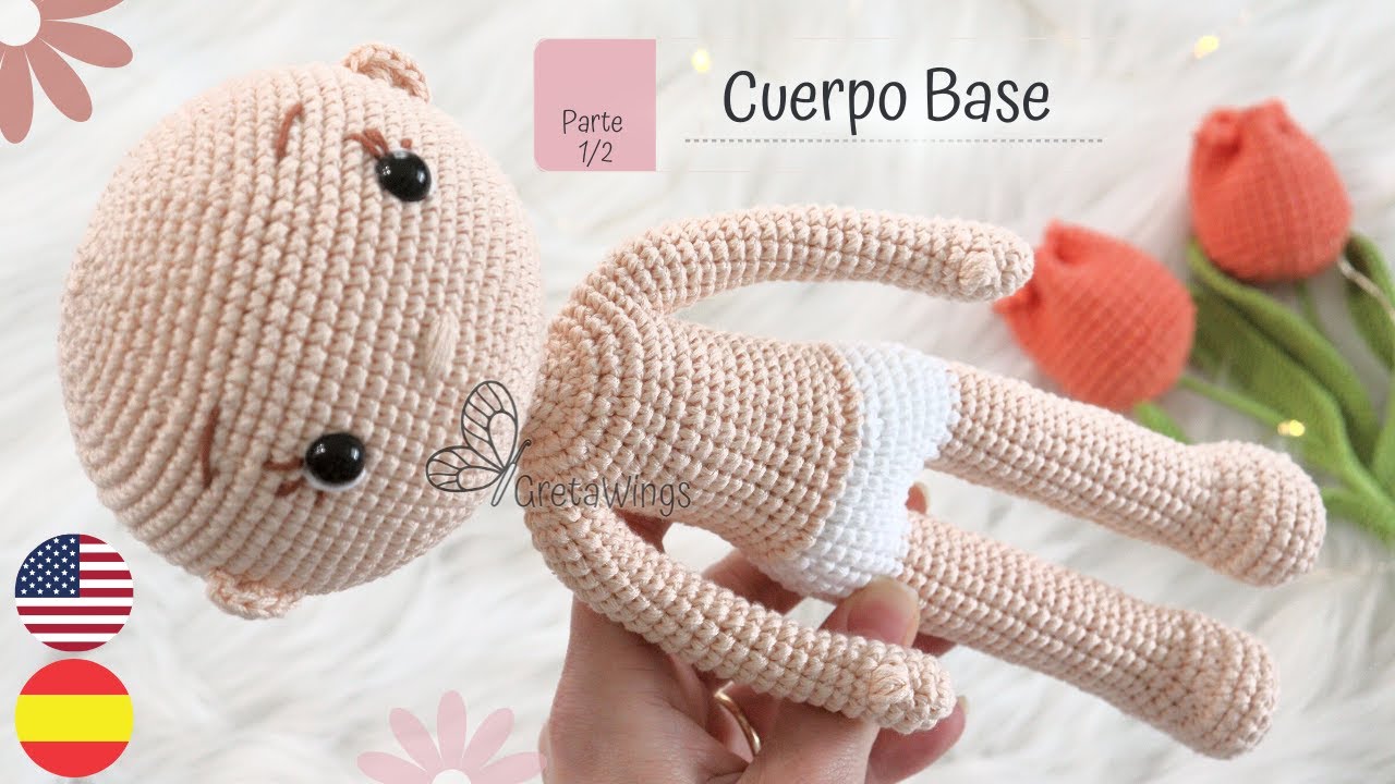 Tutorial Cuerpo Base Amigurumis Princesas | Serie Princesas Part 1/2 Sub 🇺🇸🇪🇸/ GretaWings
