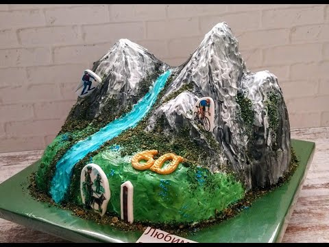 Как приготовить 3д торт в виде гор для лыжника