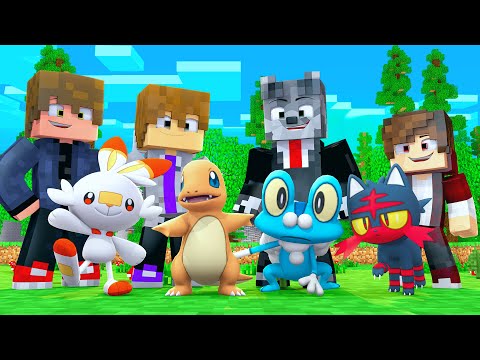 Minecraft - Pokemon Geração #1 - ALOLA vs GALAR vs KANTO vs KALOS!! POKÉMON INICIAL COM AMIGOS!!